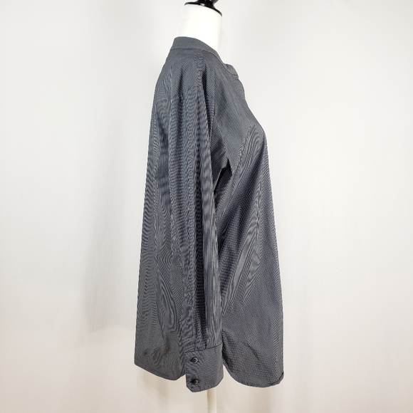 HALOGEN Striped Button Shirt/Tunic - Picture 2 of 5